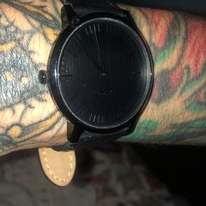 Black Nixon watch leather band